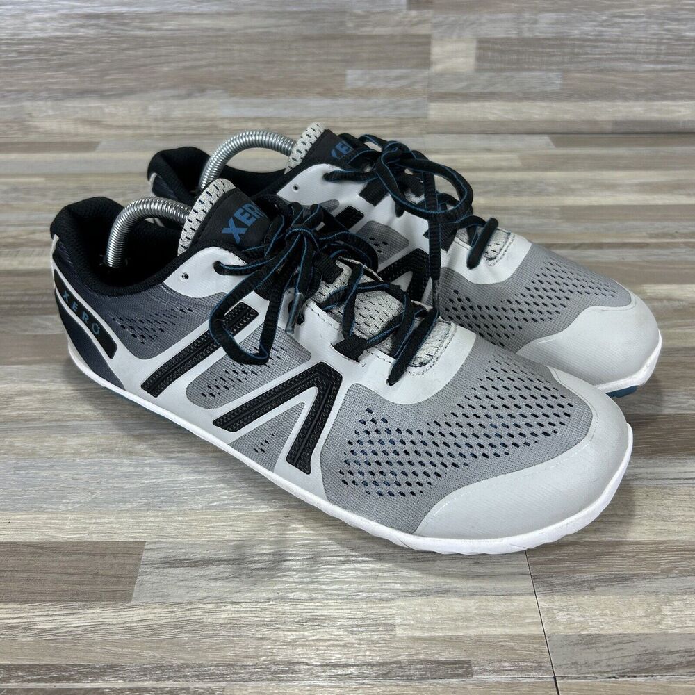 Xero HFS Men’s Size 11 Barefoot Lightweight Road Running Shoes Gray White Blue